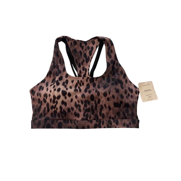 Fabletics Kessler Medium Impact Sports Bra NWT Spotted Black - Picture 1 of 6